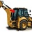 CATERPILLAR 428 e/432e/434e/444e 2006- стекло заднее цельное ( 871х1356 ) 2 отв.